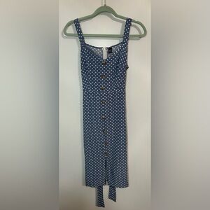 SHEIN Navy Polka Dot Sleeveless Dress / NWOT